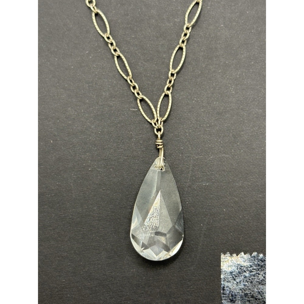 18" Sterling Silver  Crystal Briolette 5.8 Grams F24